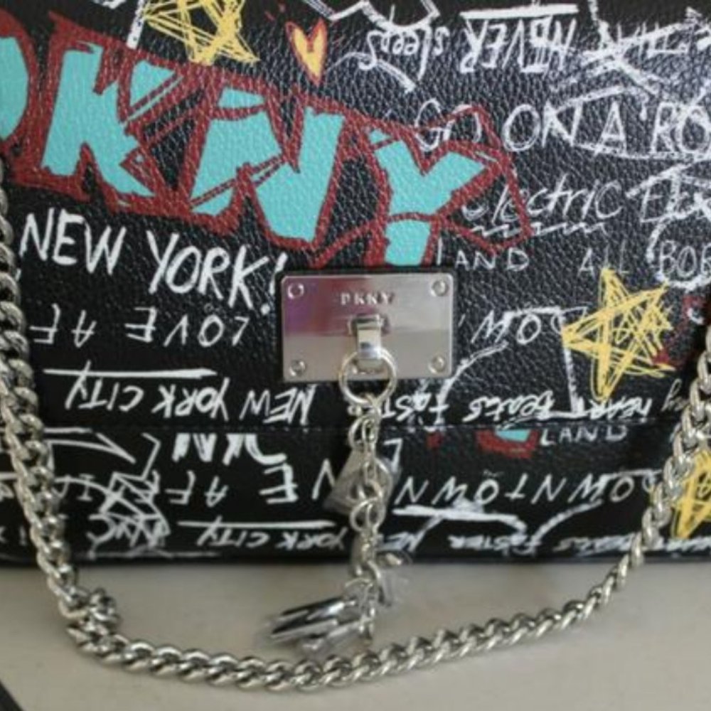 New DKNY Cleo Graffiti Crossbody Bag - Picture 2 of 6